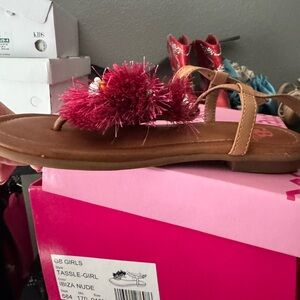 GB girls pink tassel sandal size 1